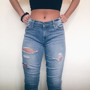 7 For All Man Kind Distressed  skinny jeans